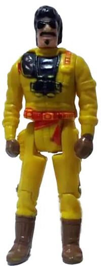 Kenner M.A.S.K. Piranha PlayFul argentine, licensed product. Body of Hondo McLean with yellow suit, red belt and accessories, black sweater, brown gloves and boots.